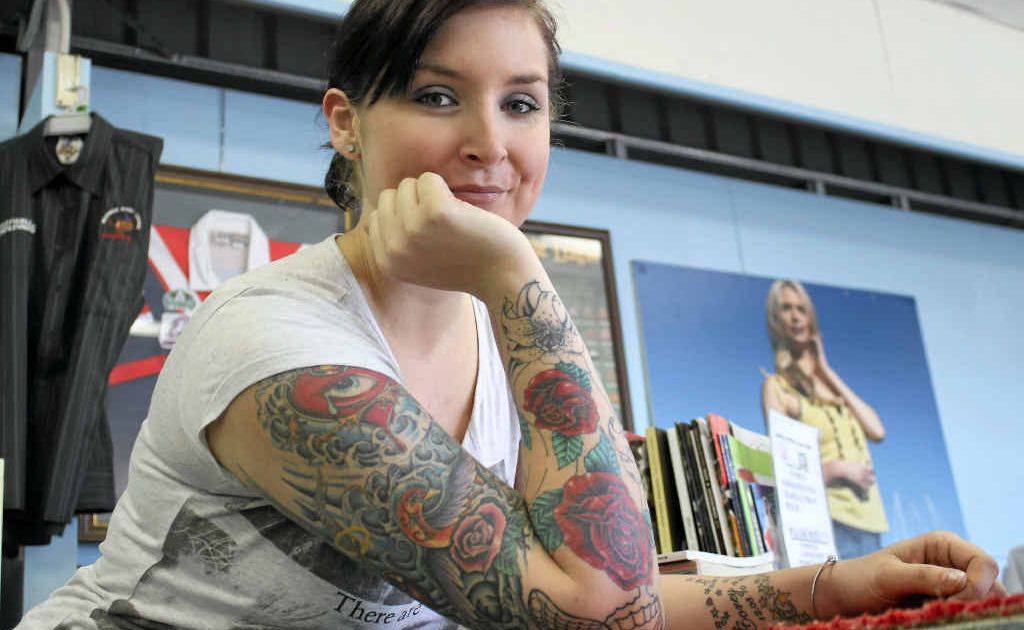 Holly Austin said she has never had complaints about her tattoos in the workplace. Holly Austin said she has never had complaints about her tattoos in the workplace.